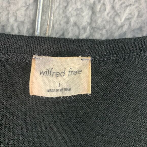 Wilfred free Womens T Shirt Dress Tunic Sz L Stretch Black Oversized Lagenlook - Picture 3 of 11